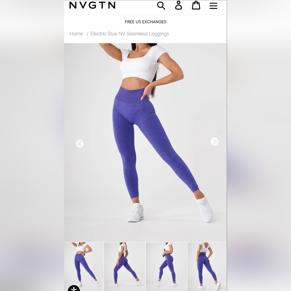 NVGTN Electric Blue Seamless Leggings XS